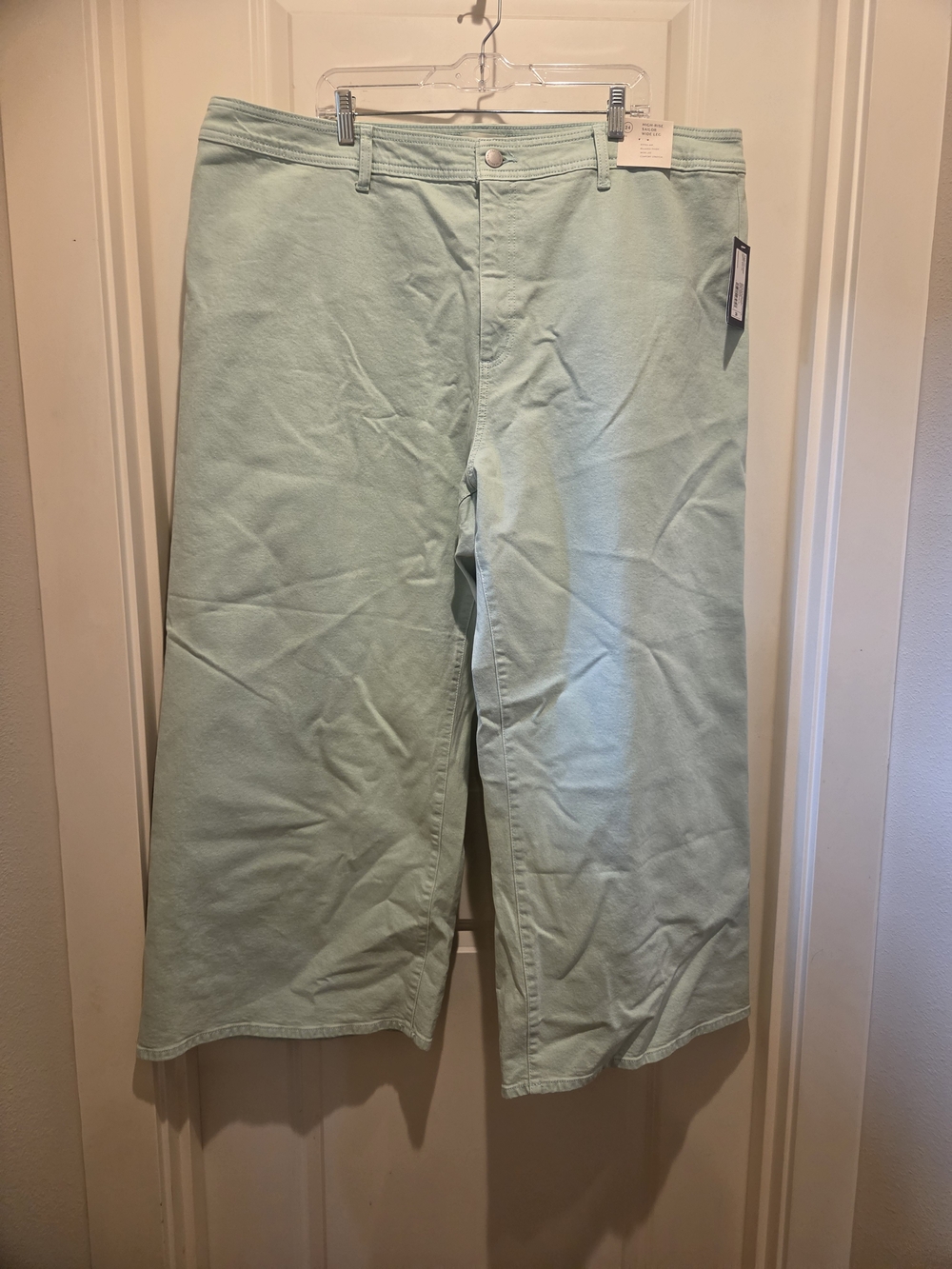 Universal Thread Sailor High Rise Wide Leg Flare Jeans in Mint Green